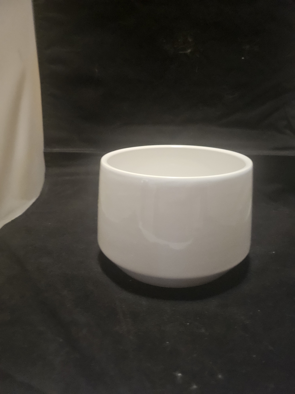 White Ceramic Bowl - Minimalist Round Planter
